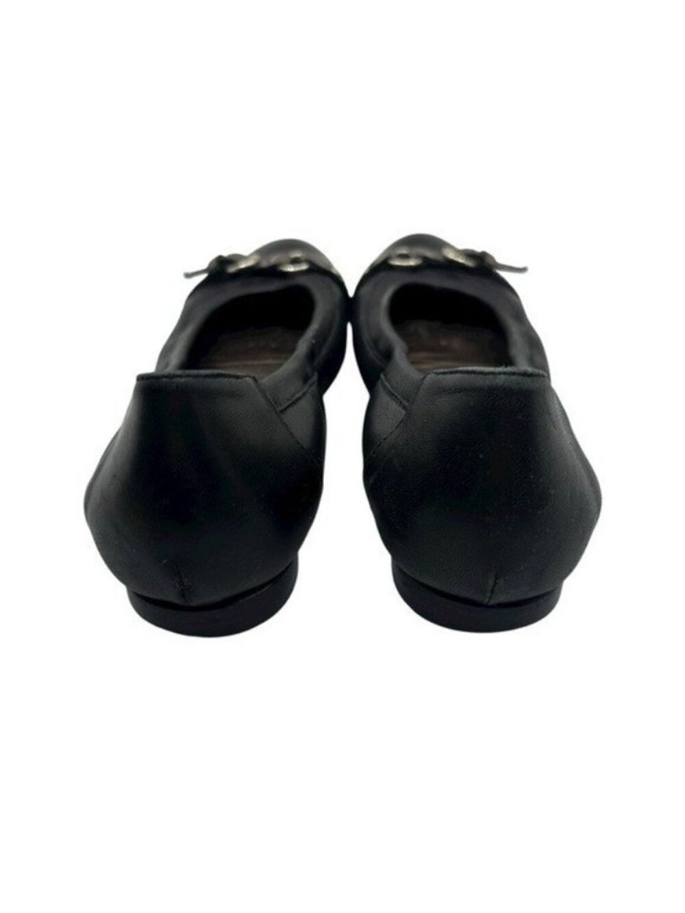 AGL 37.5 / US 7.5 Monika Cap Toe Ballet Flats Black Leather Buckle Strap Slip On - Picture 6 of 10